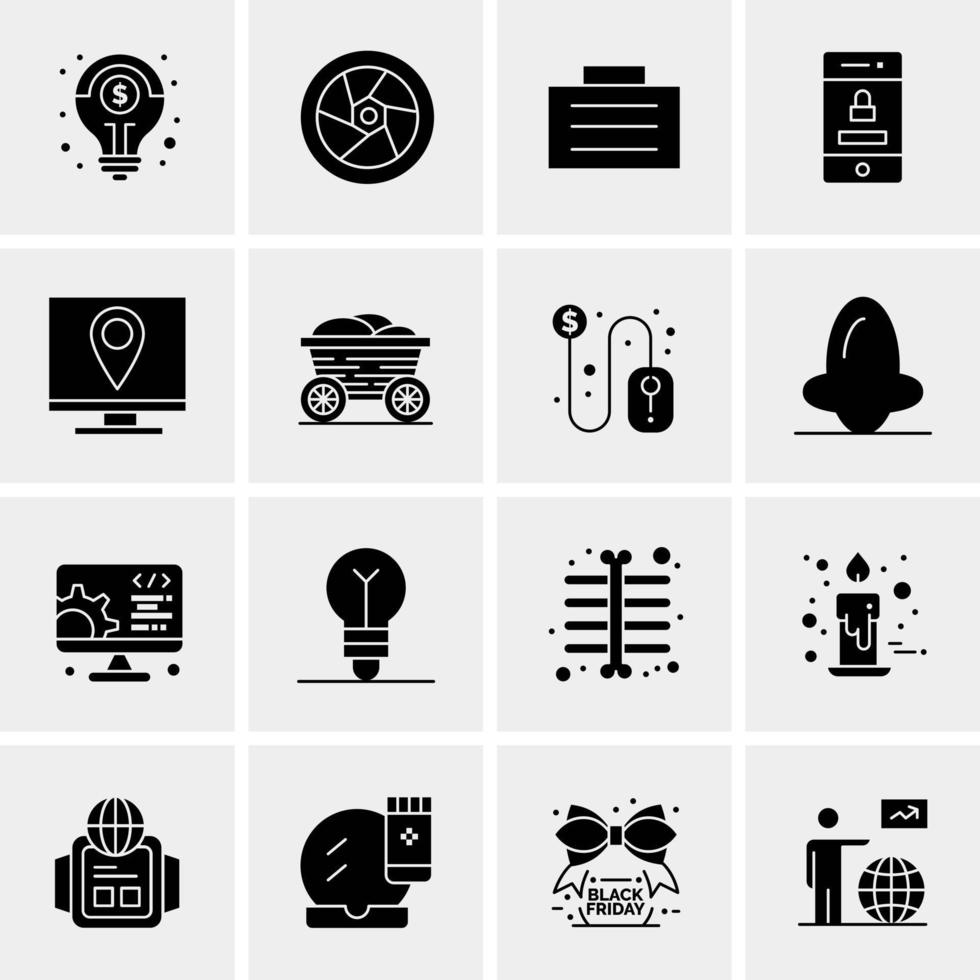 16 iconos universales de negocios vector ilustración de icono creativo para usar en proyectos relacionados con la web y dispositivos móviles