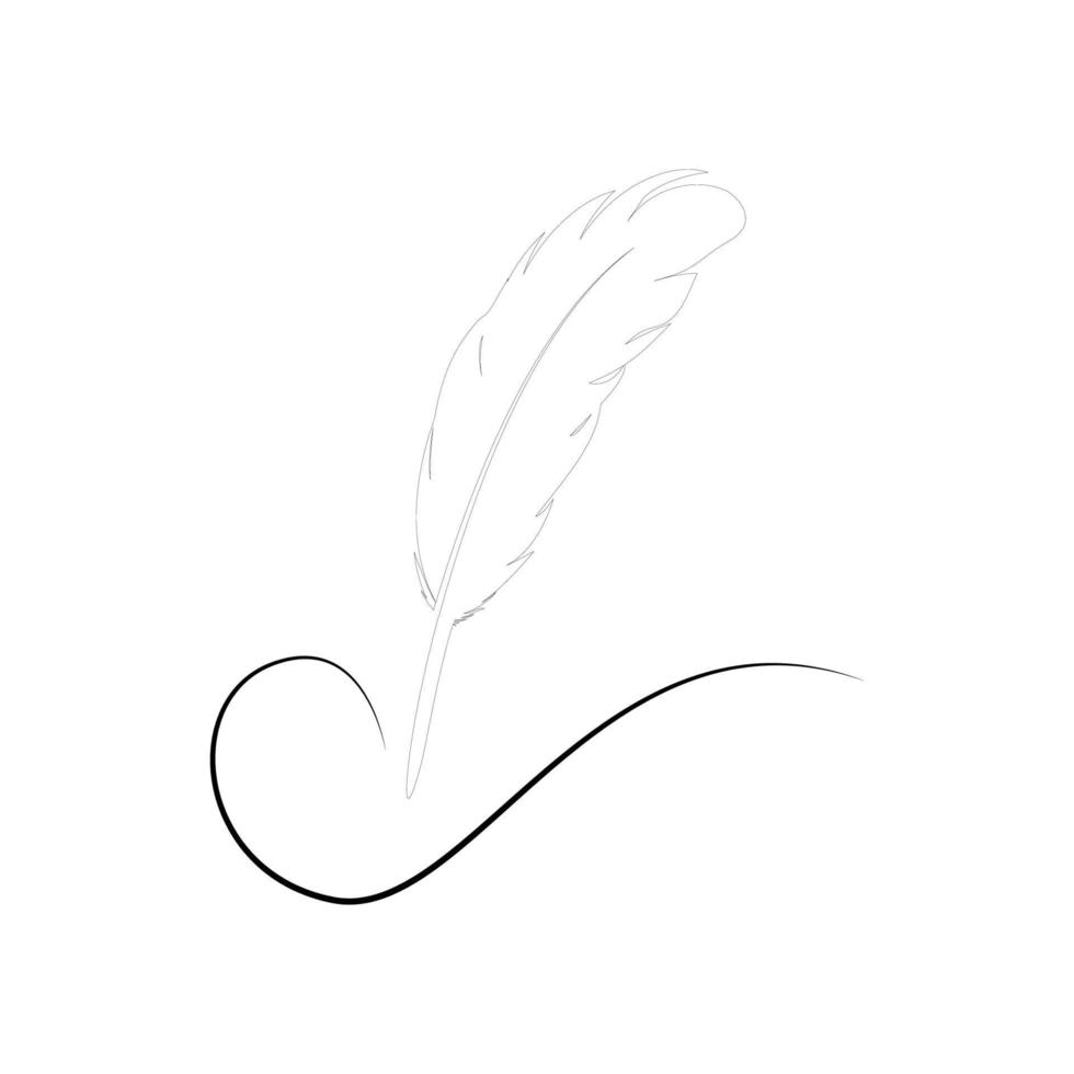 feather quill pen logo vector