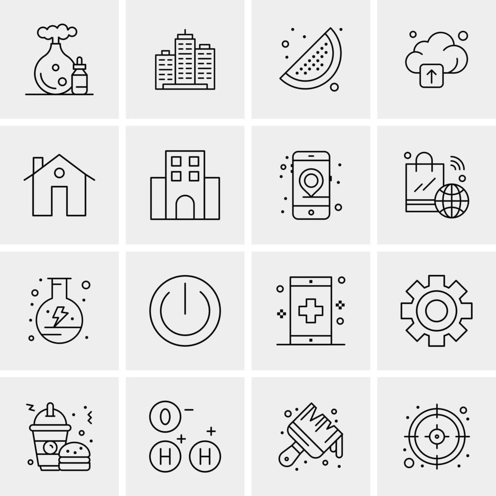 16 iconos de negocios universales vector ilustración de icono creativo para usar en proyectos relacionados con la web y dispositivos móviles