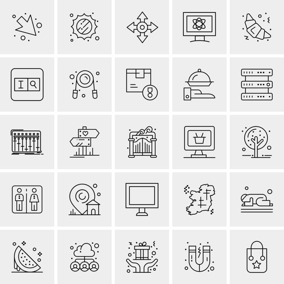 25 iconos de negocios universales vector ilustración de icono creativo para usar en proyectos relacionados con la web y dispositivos móviles