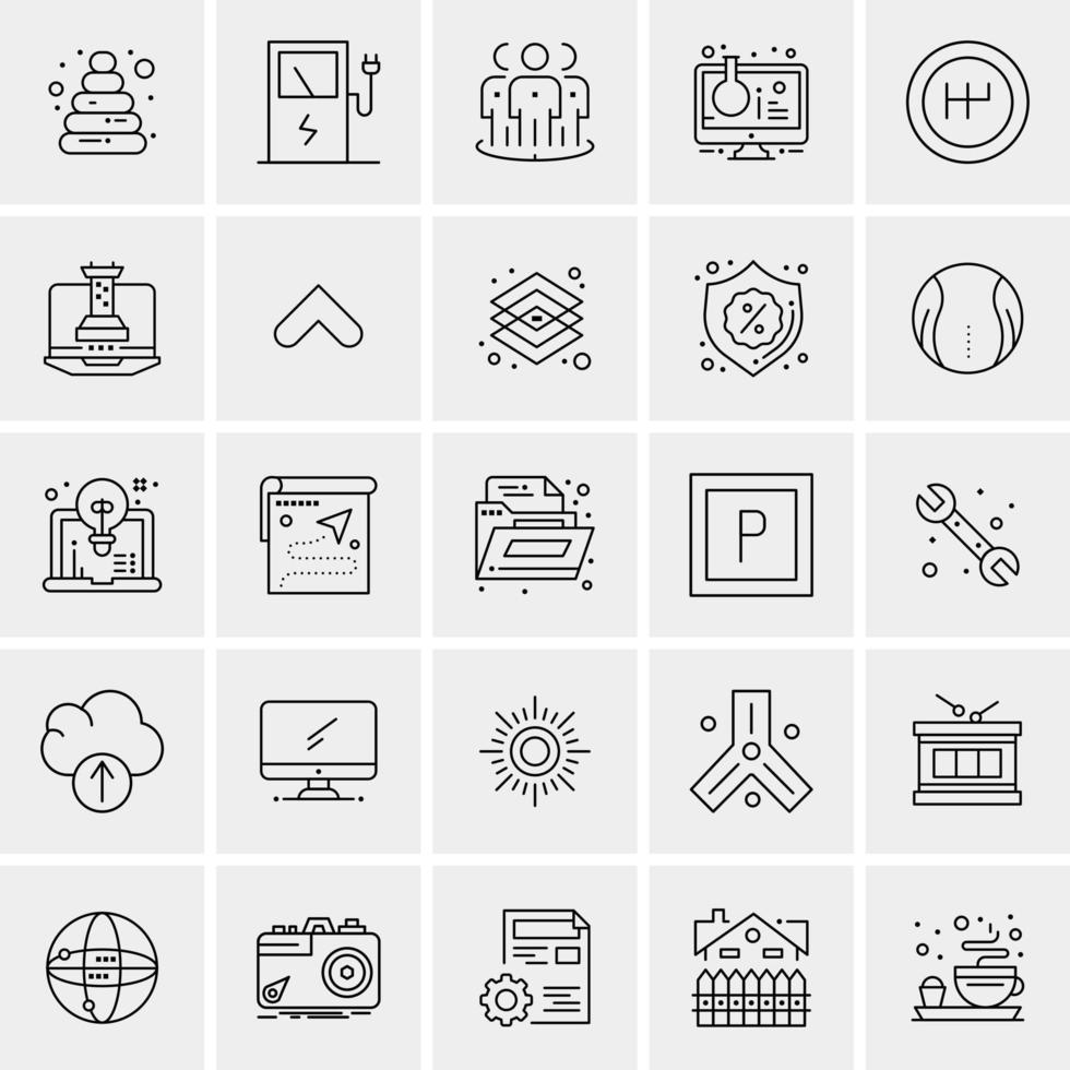 25 iconos de negocios universales vector ilustración de icono creativo para usar en proyectos relacionados con la web y dispositivos móviles