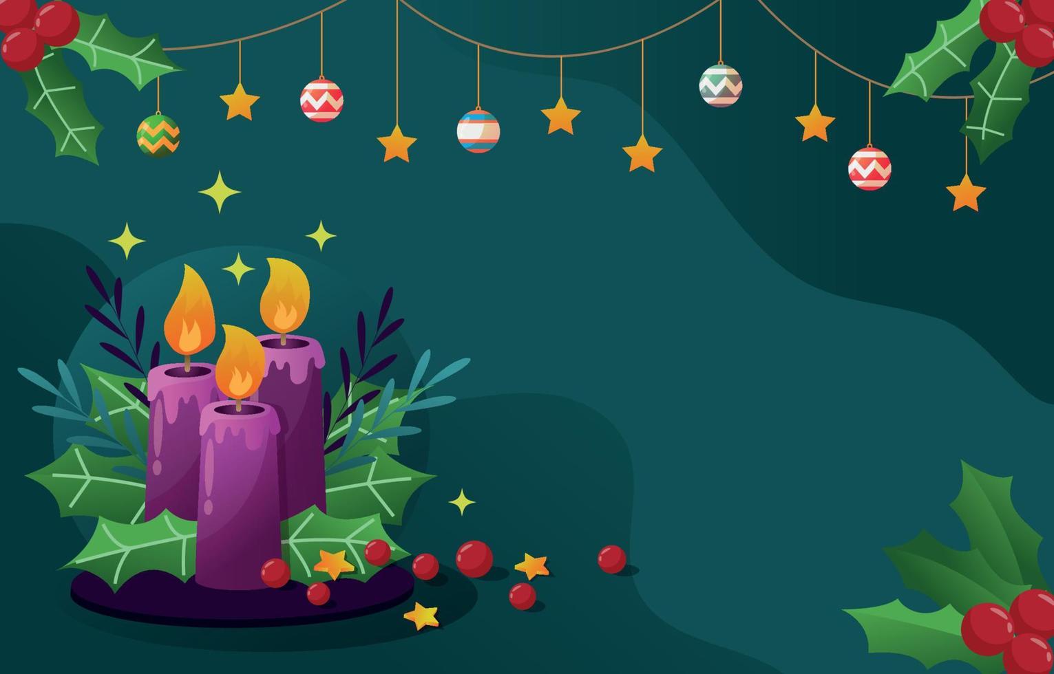 Advent Candle Festivity Background vector