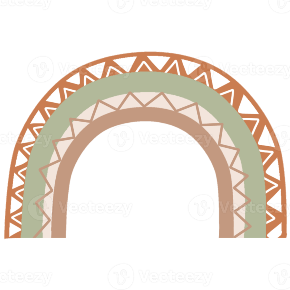 oganisk regnbåge med bohemisk stil png