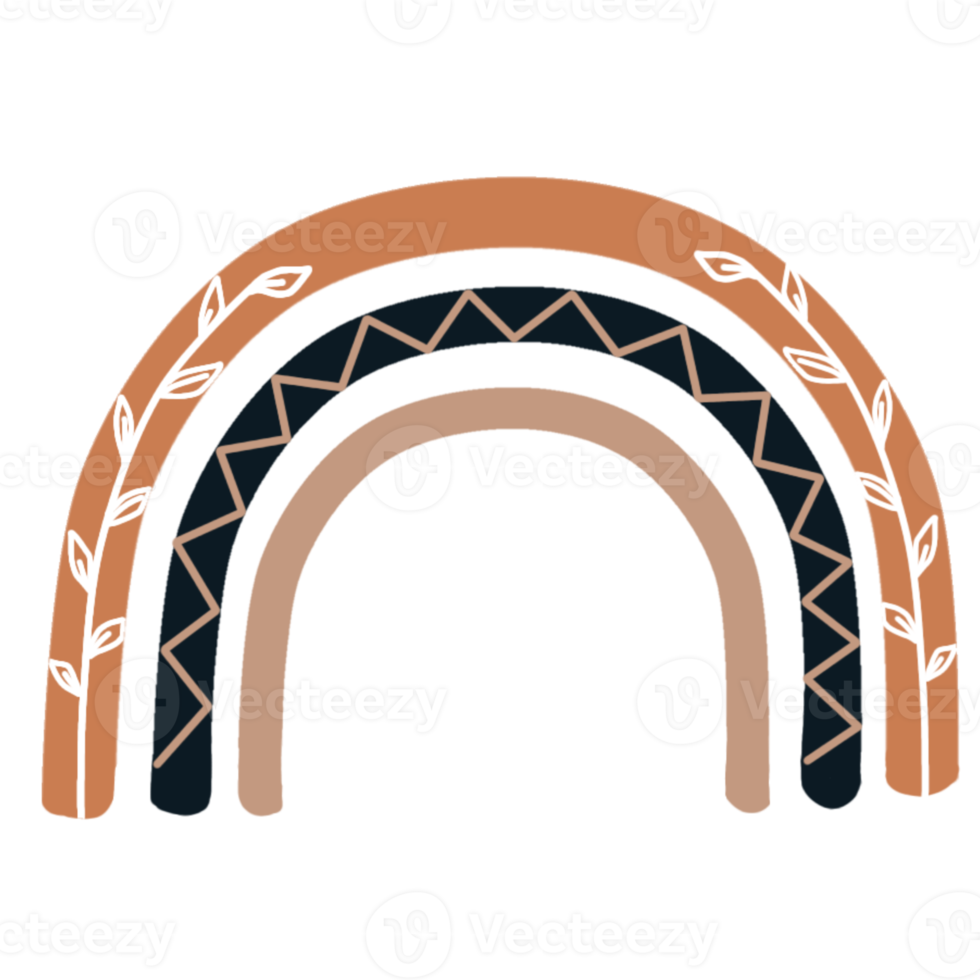 arco-íris orgânico com estilo boêmio png