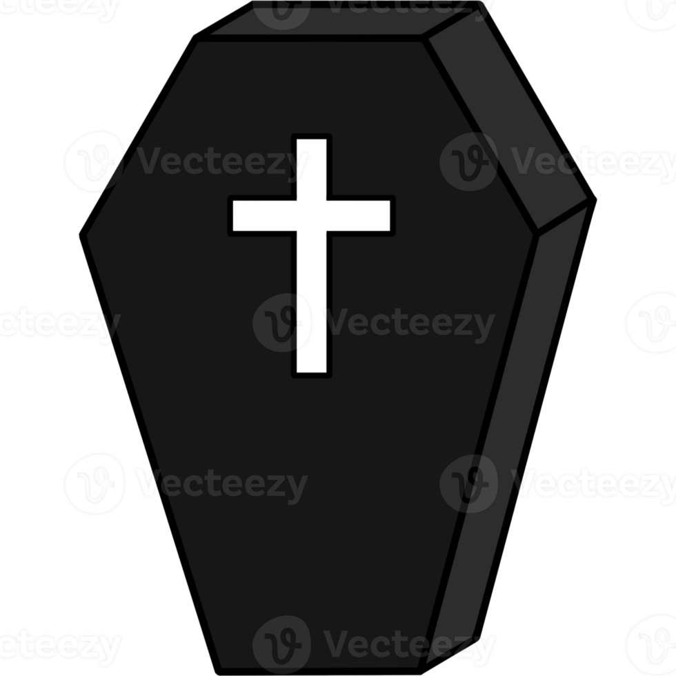 Black Coffin with  cross png