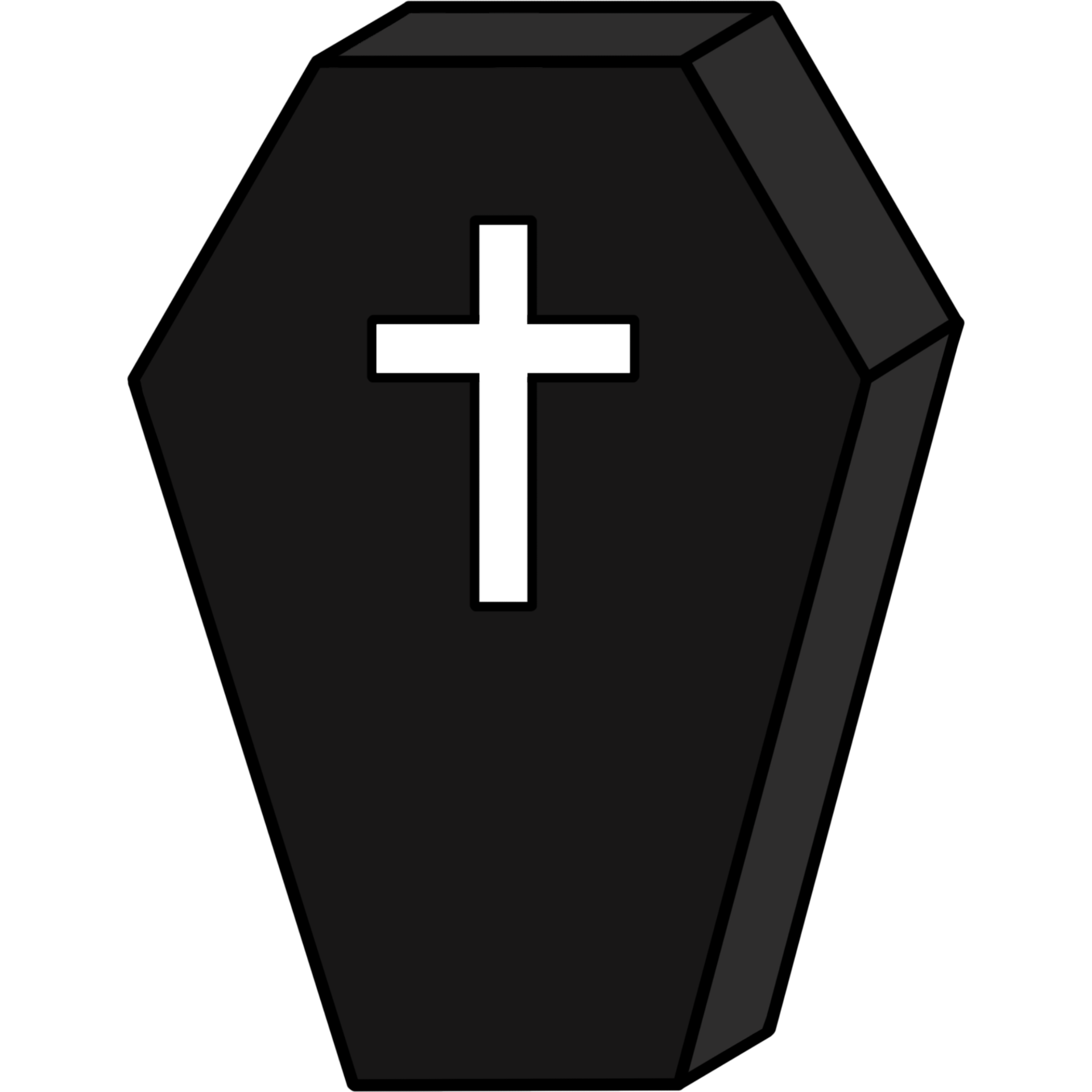 Black Coffin with cross 15327756 PNG
