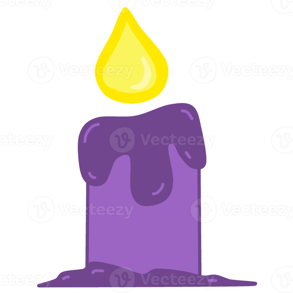 bougie d'halloween violette png