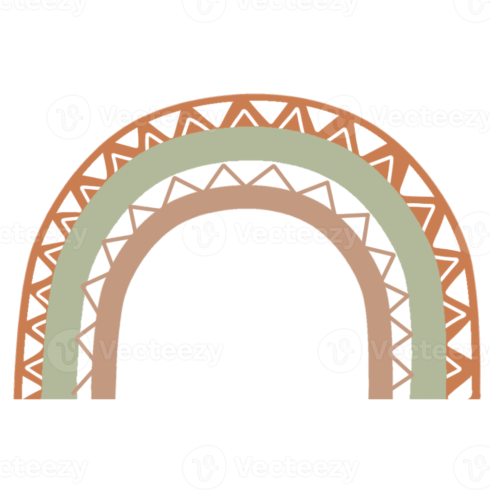arco iris orgánico con estilo bohemio png
