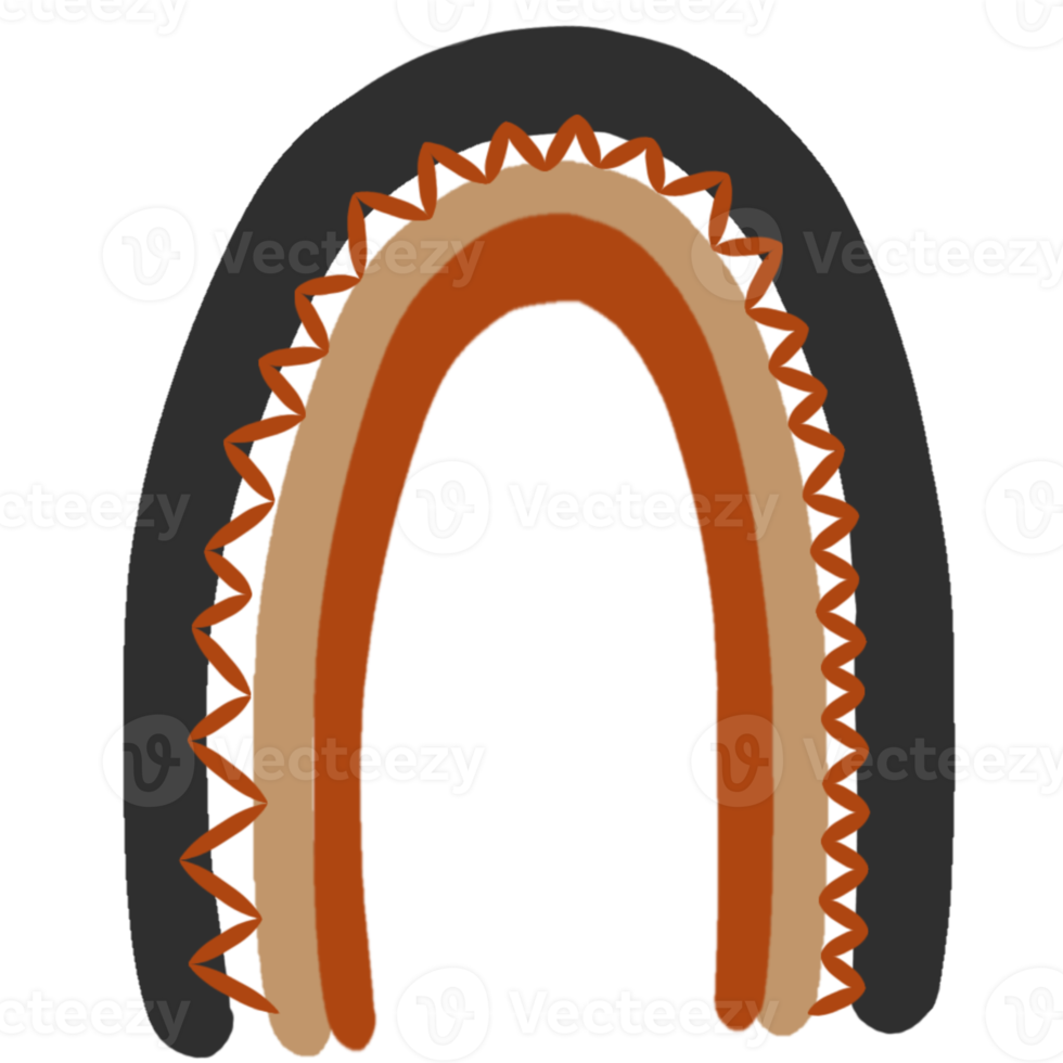 arc-en-ciel organique au style bohème png