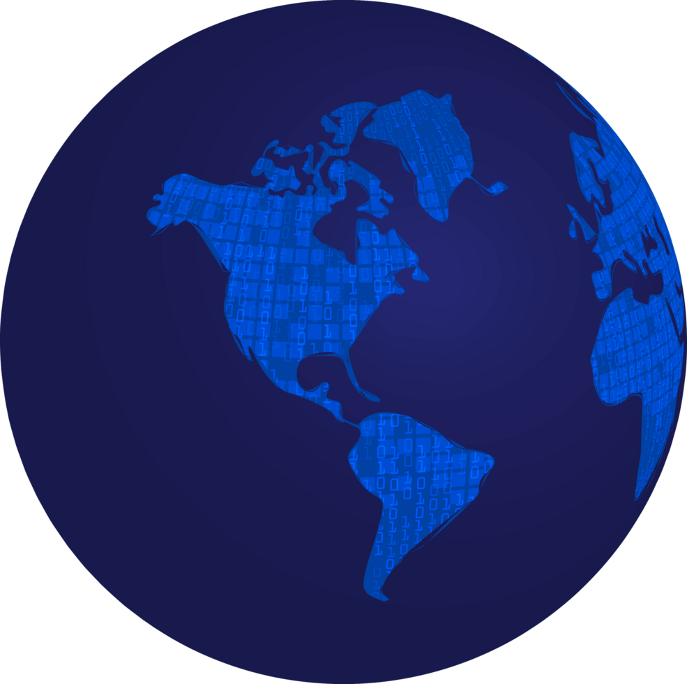 Modern Technology World Map Globe Crop-out png