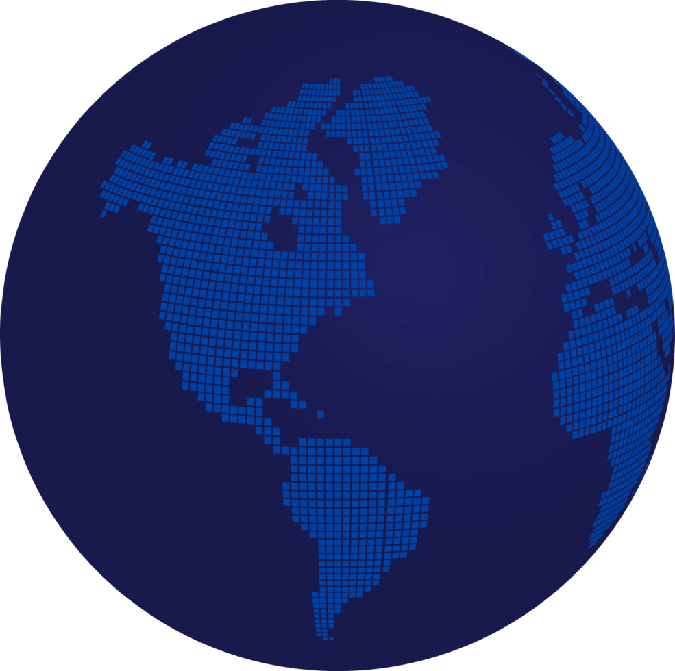 Modern Technology Wold Map Globe Crop-out png