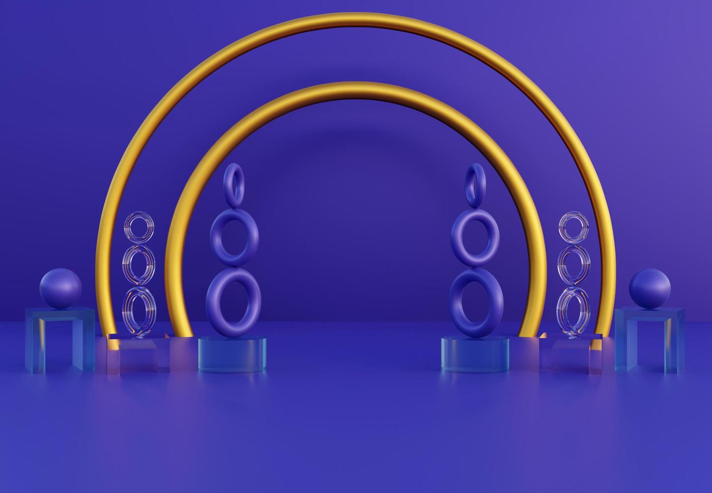 Purple background with decorative objects ideal for poster, cover, branding wallpaper, banner, website, presentation. Modern geometry in minimal concept. Classic and clean. 3d rendering. photo