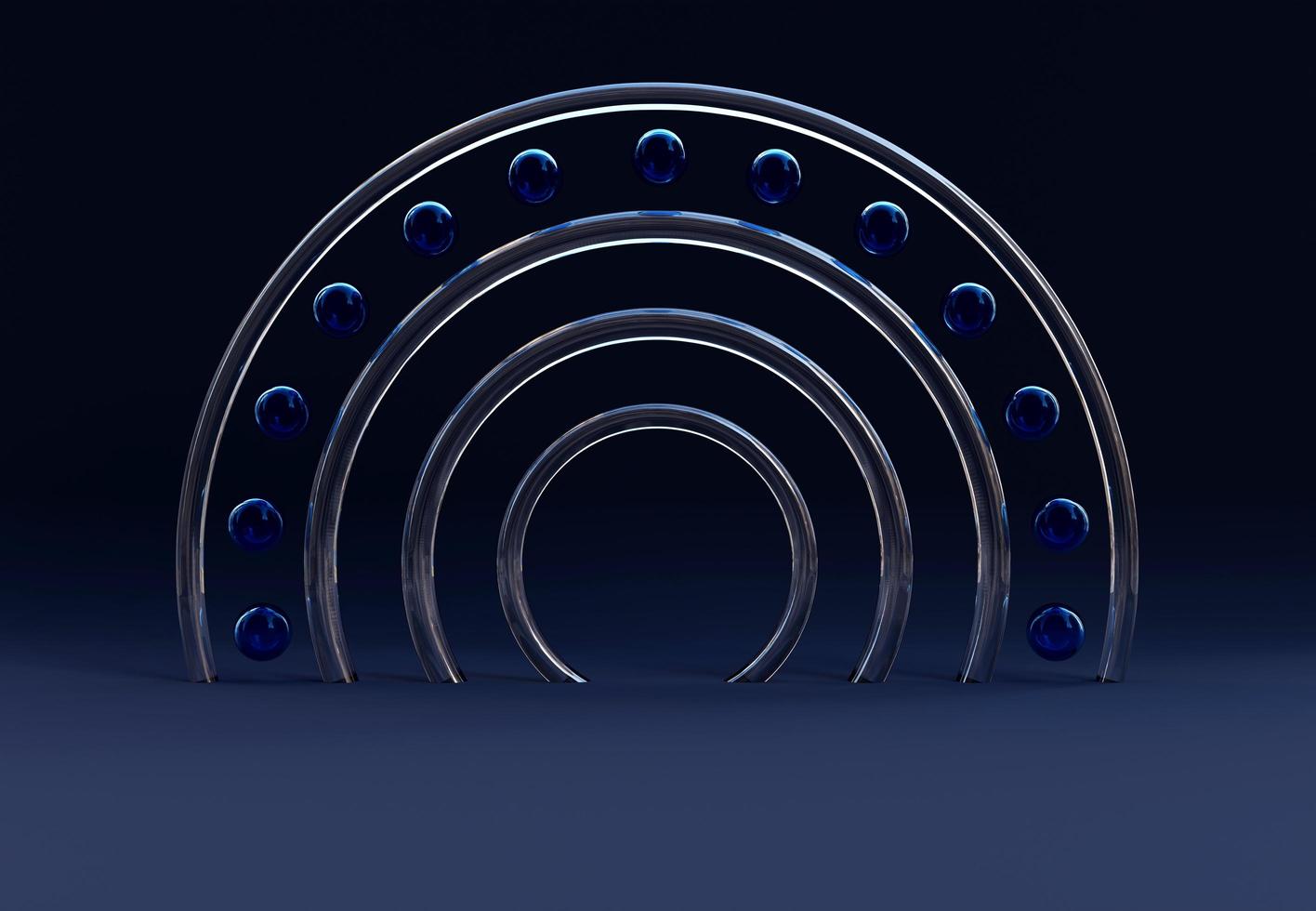 Black background with transparent decorative objects and rings ideal for poster, cover, branding wallpaper, banner, website, presentation. Classic and clean. 3d rendering. photo