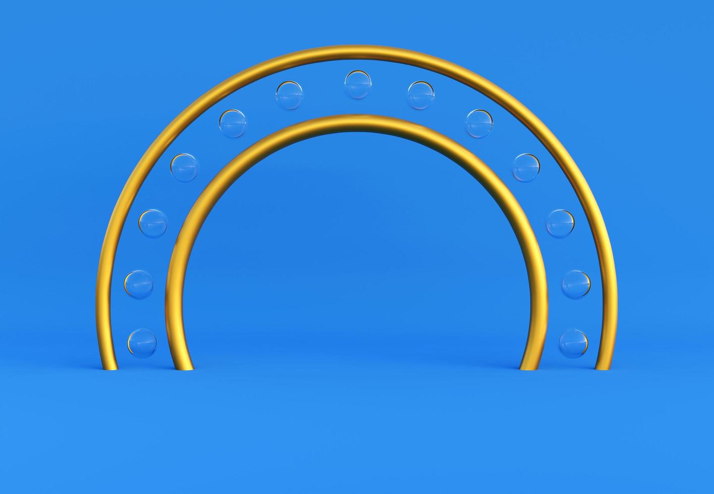 Blue background with decorative objects ideal for poster, cover, branding wallpaper, banner, website, presentation. Modern geometry in minimal concept. Classic and clean. 3d rendering. photo