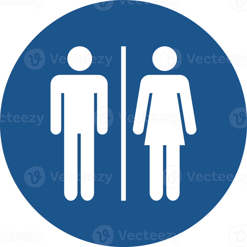 male and female icon in blue circle. png