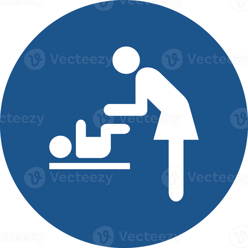 change diapers icon in blue circle. png