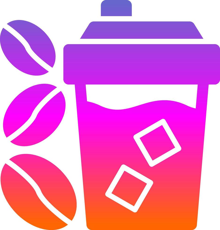 Iced Coffee Vector Icon Design