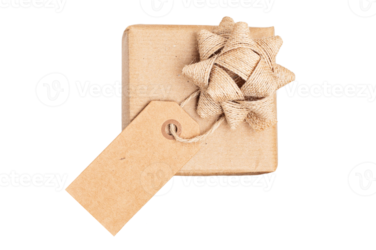 Beige gift box isolated on a transparent background png