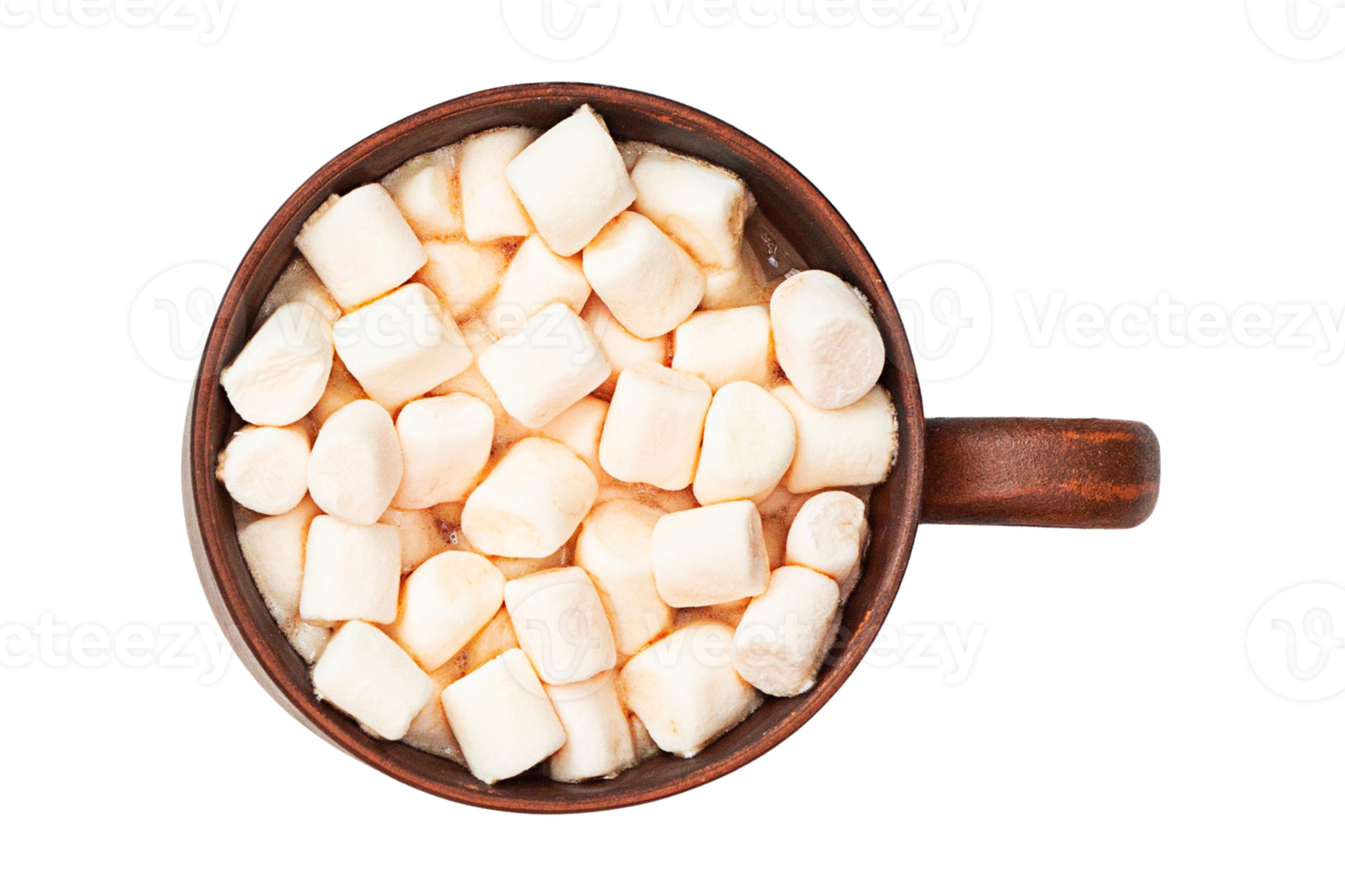 Cup with marshmallows isolated on a transparent background png