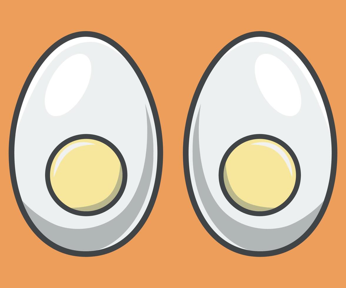 cute cartoon egg boiled food vector isolated illustration isolated