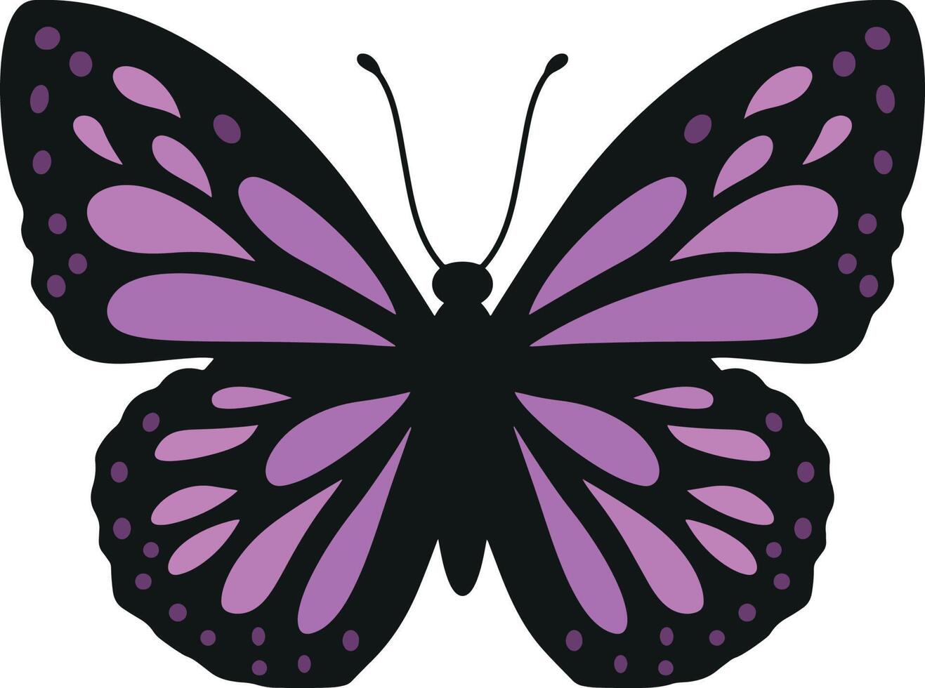 arte vectorial de dibujo de mariposa púrpura vector