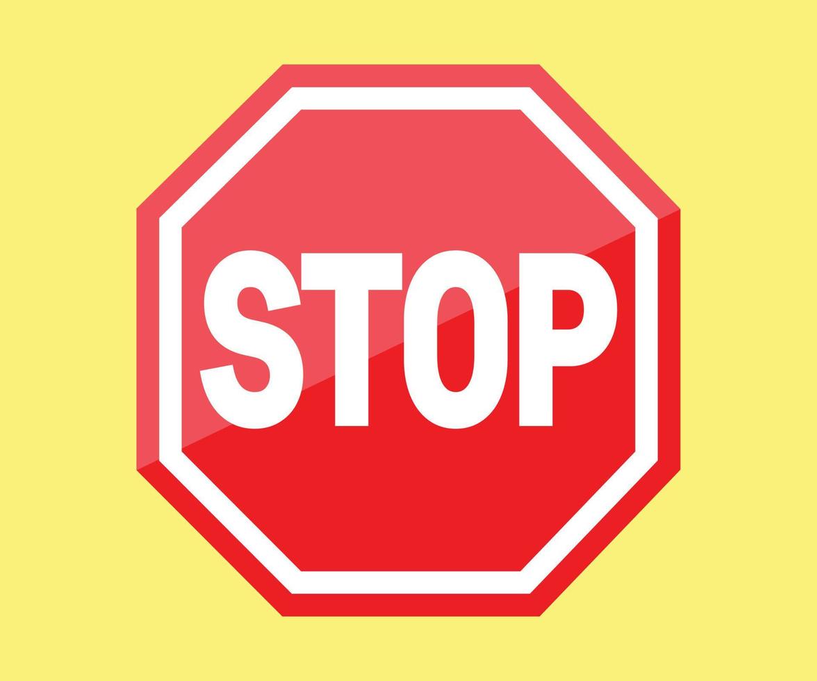 vector de ilustración de símbolo de parada de señal de tráfico