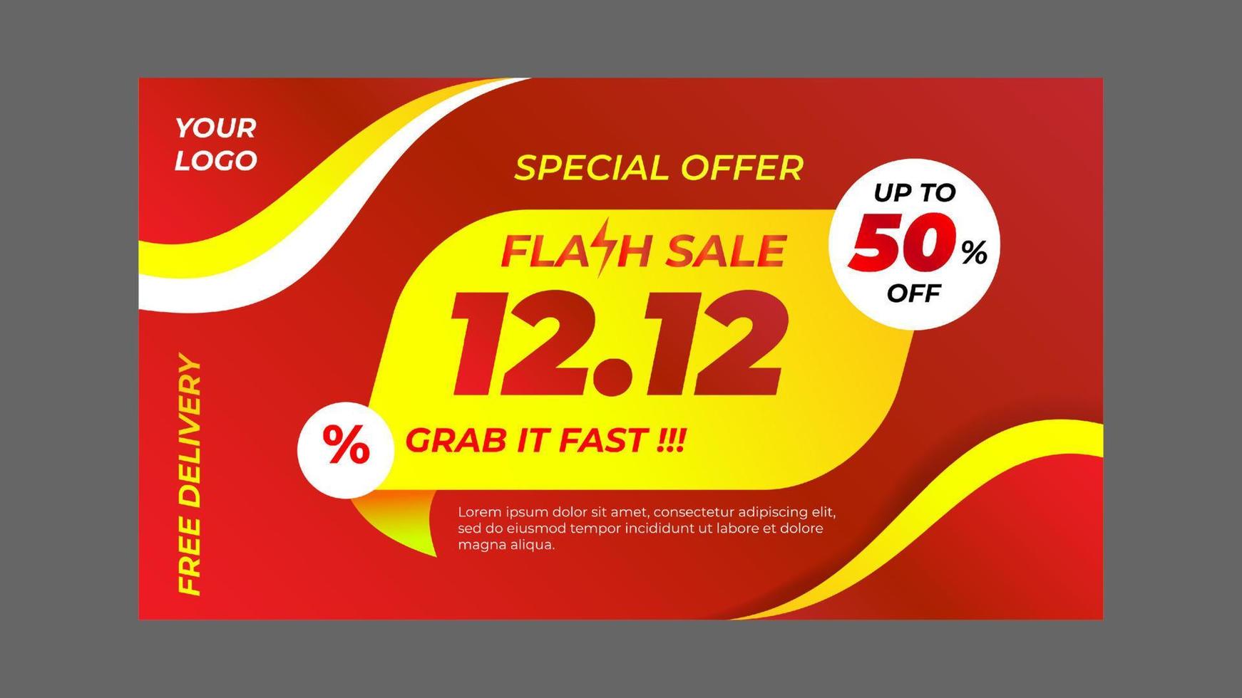 Flash sale banner red backgroundFlash sale banner red background vector