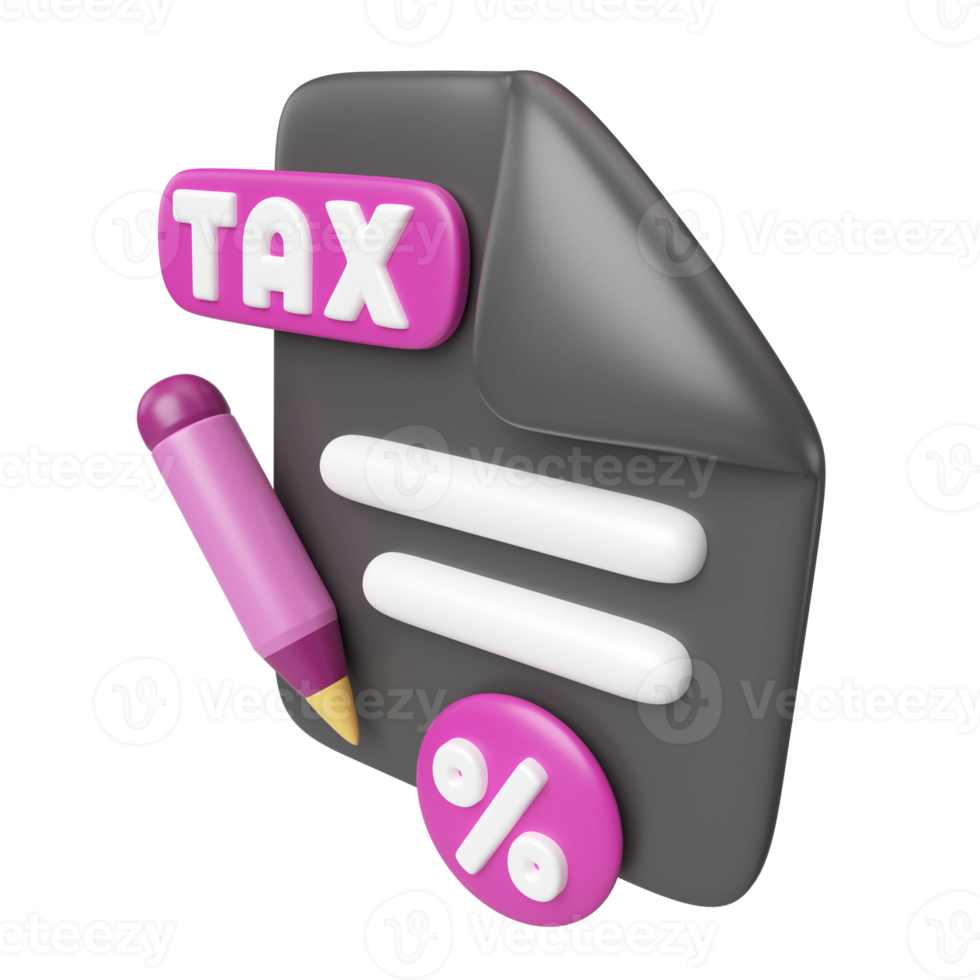 icono de ilustración 3d de impuestos png