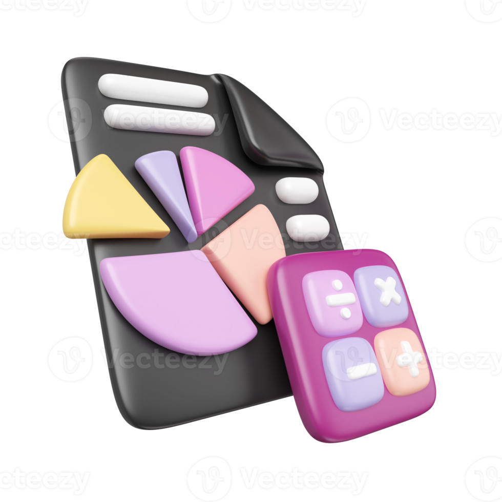 Accounting 3D Illustration Icon 15329346 PNG