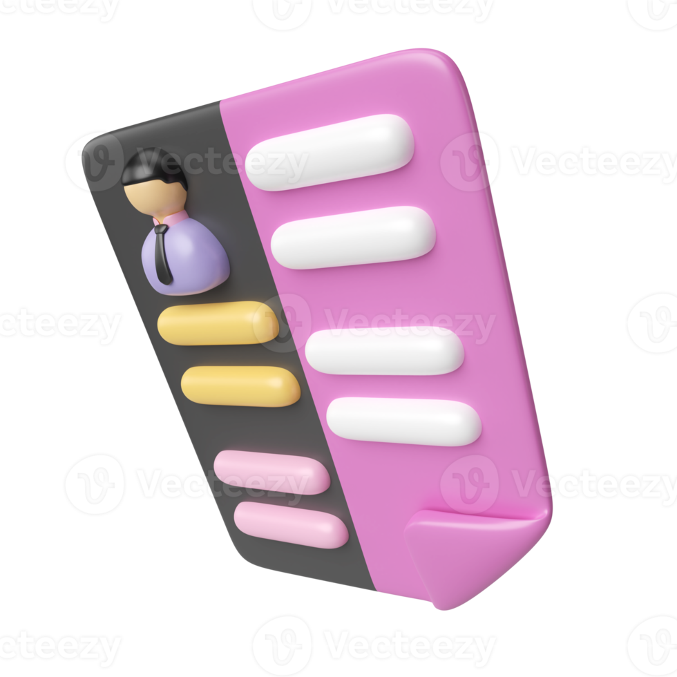 Curriculum Vitae 3D Illustration Icon png