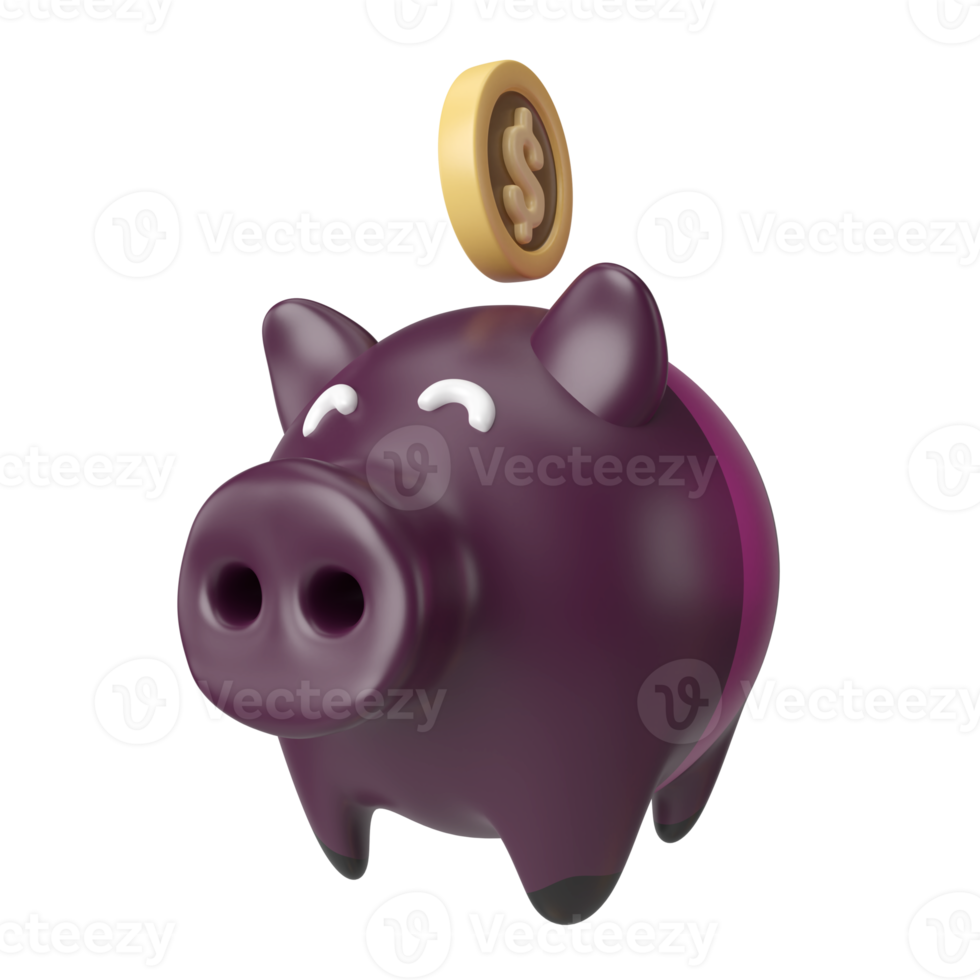 Piggy Bank 3D Illustration Icon png