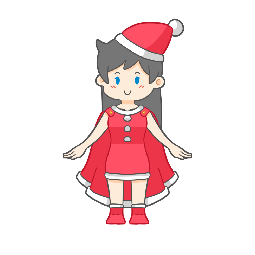 lindo disfraz de niña de navidad png