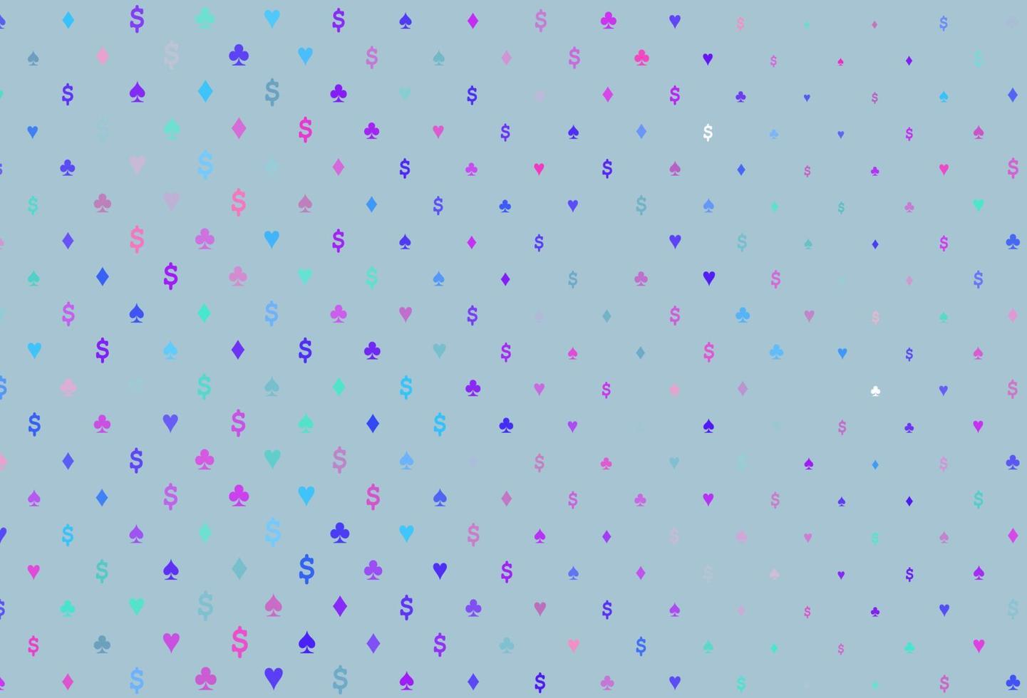 Light pink, blue vector cover with symbols of gamble.