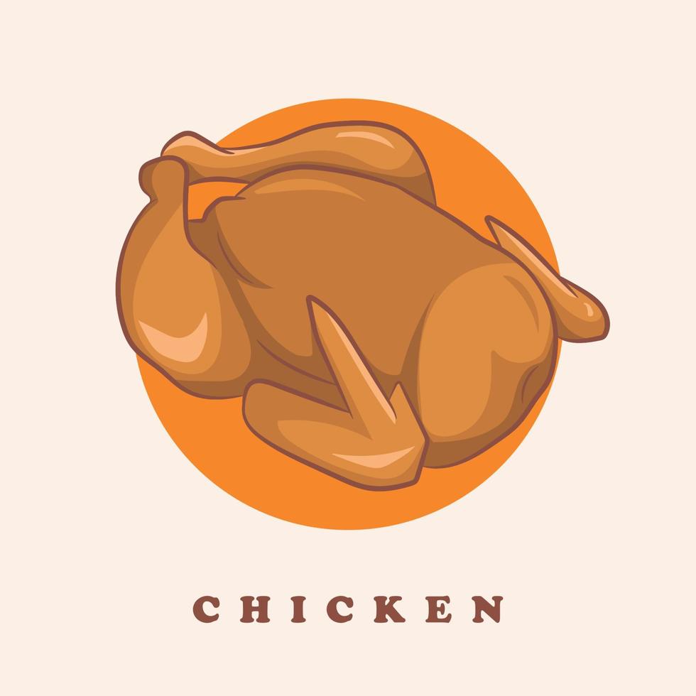 Roasted chicken. Fried chicken or turkey. Food for gala dinner vector