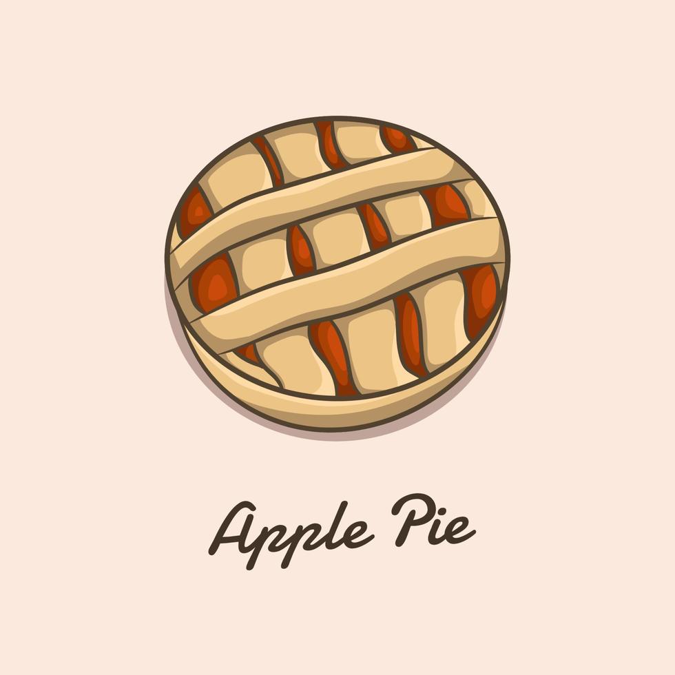 icono de vector de tarta de manzana. postre tradicional casero americano.