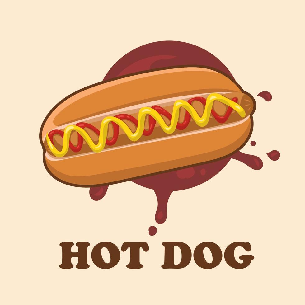 hot dog delicious fast food vector