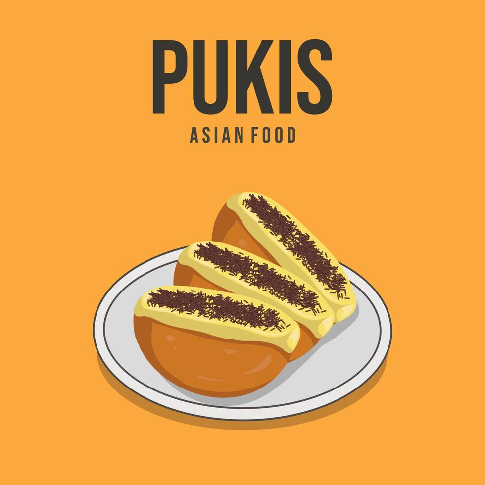 pastel de comida callejera indonesio asiático pukisprint vector