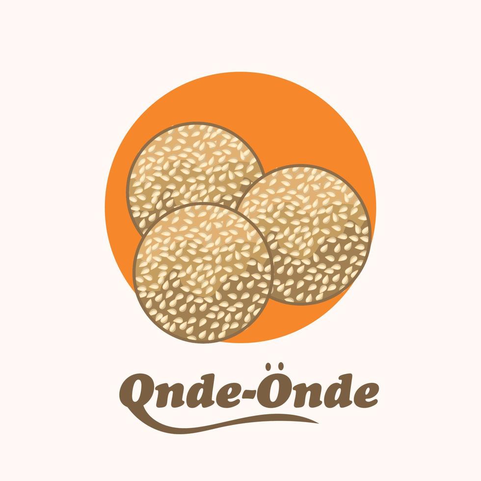 Onde onde is traditional snack from indonesia vector