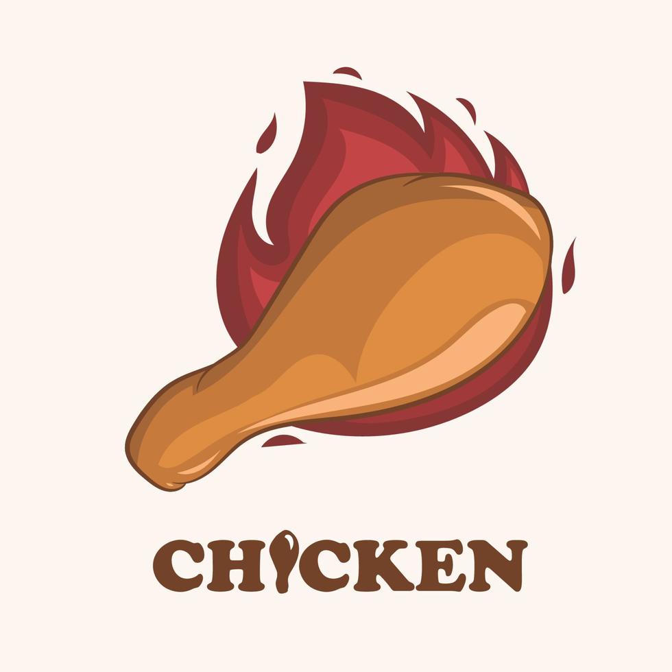 Ilustración de vector de carne de pierna de pollo