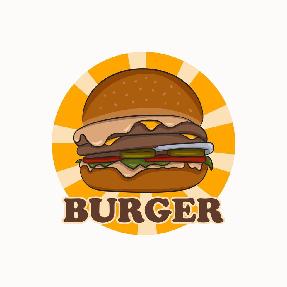 comida rápida, ilustración de vector de hamburguesa