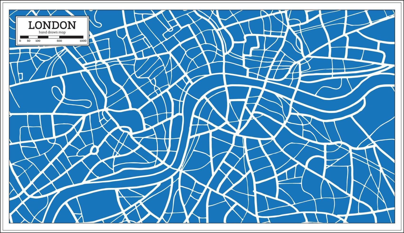 London England Map in Retro Style. vector