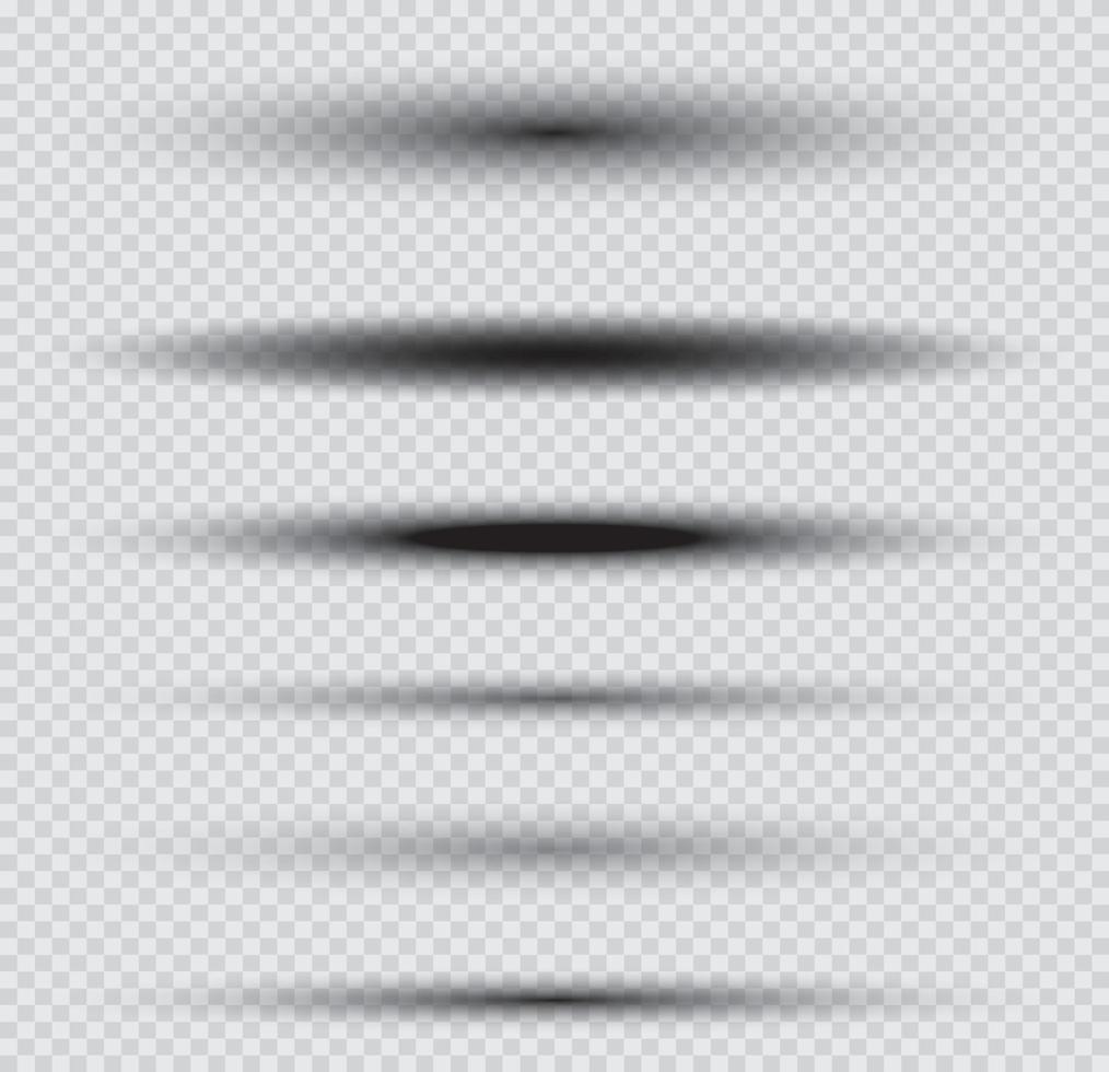 Shadows Set on Transparent Background. vector