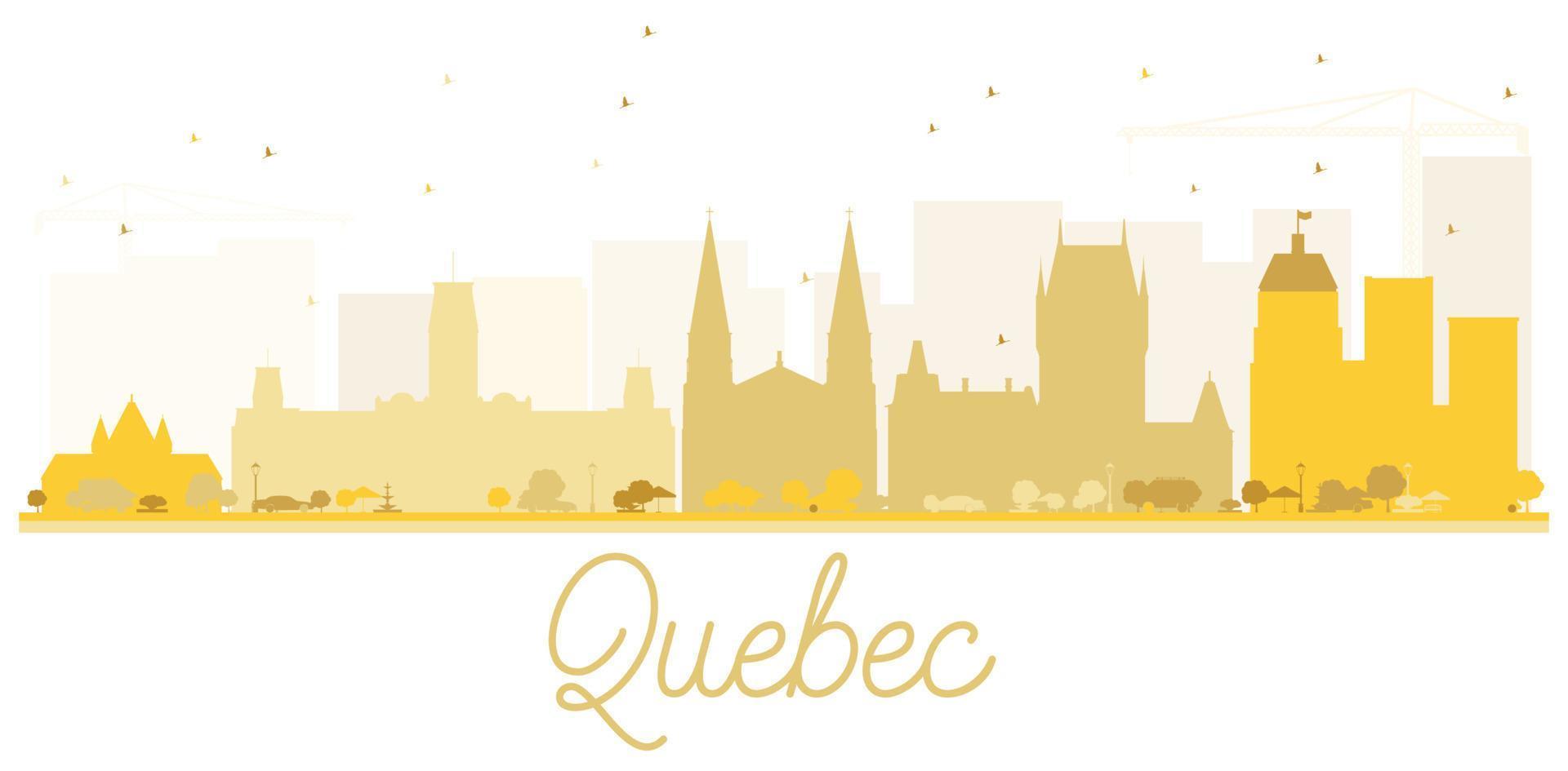Quebec City skyline golden silhouette. vector