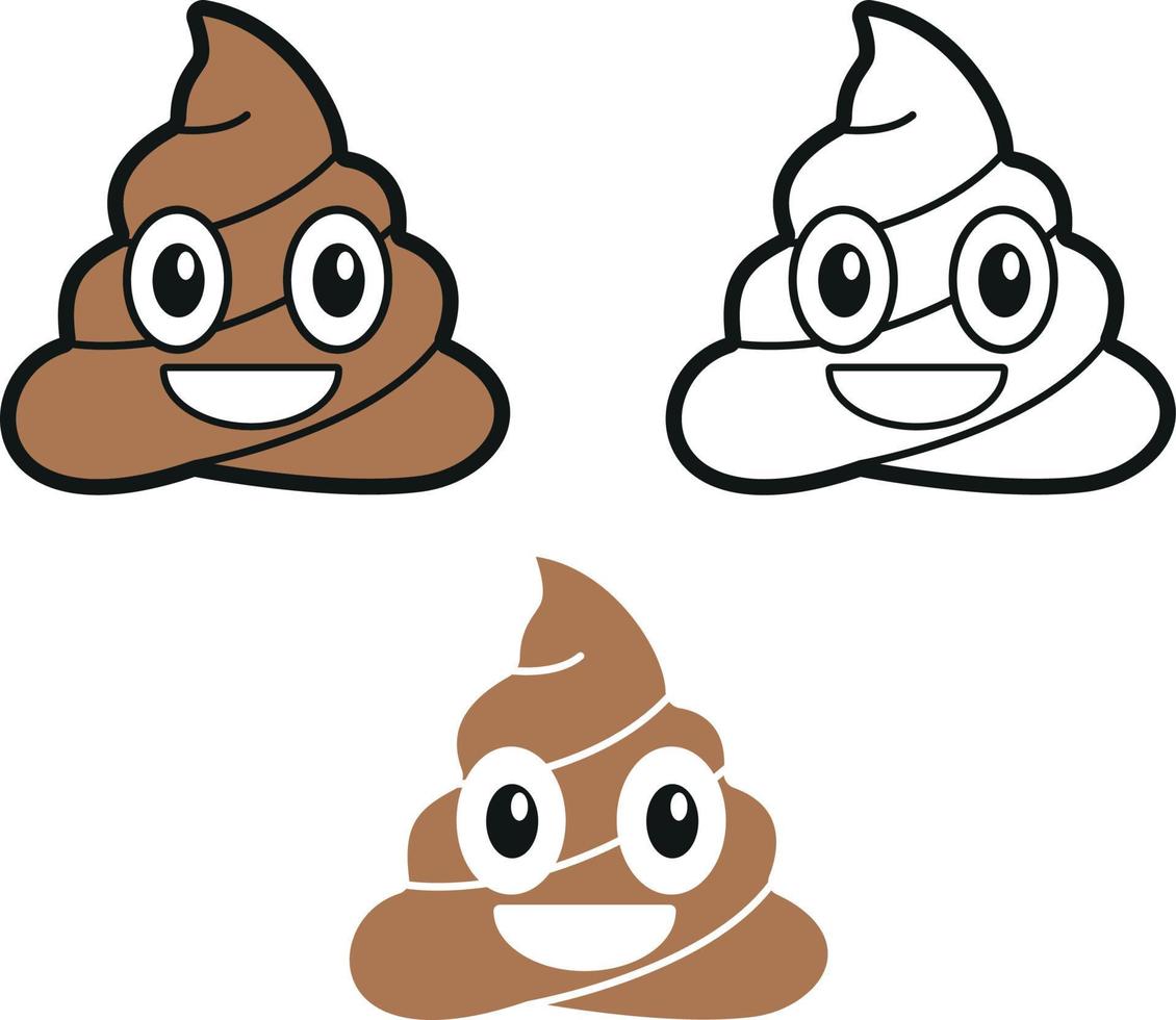 poop sticker cute cartoon draw vector