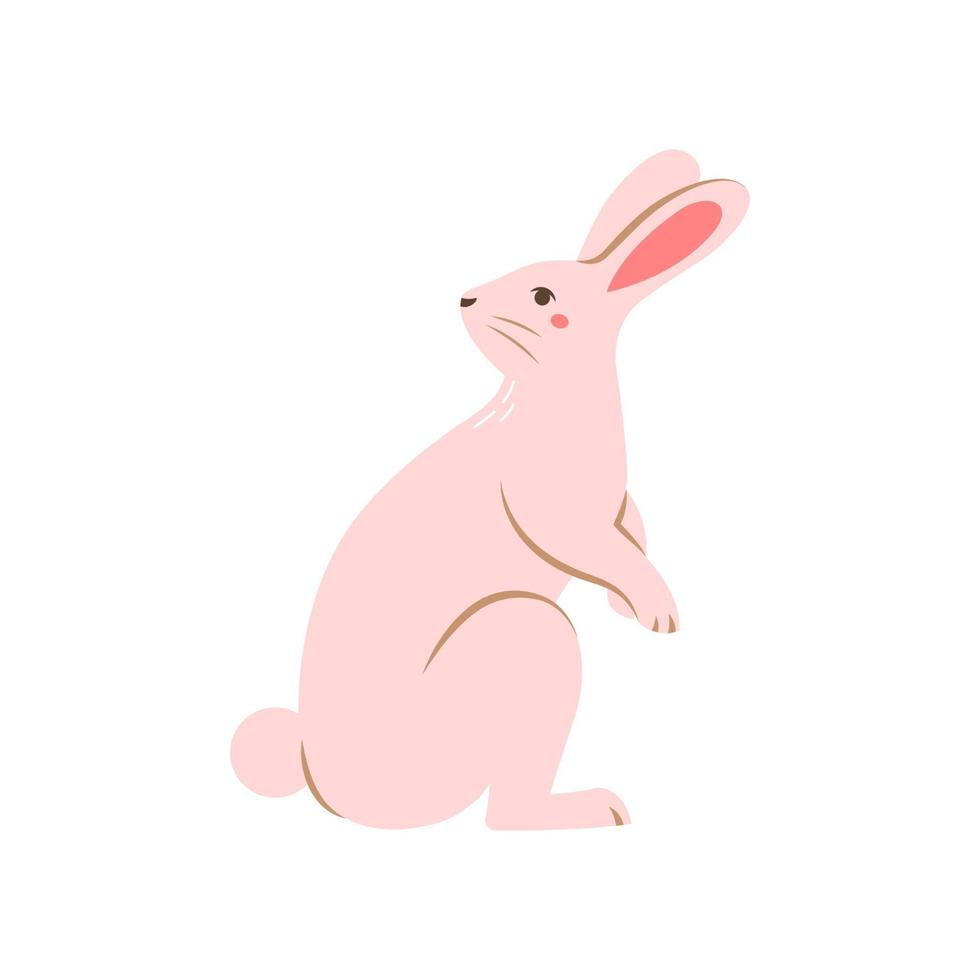 Vector cute rabbit. Flat illustration.