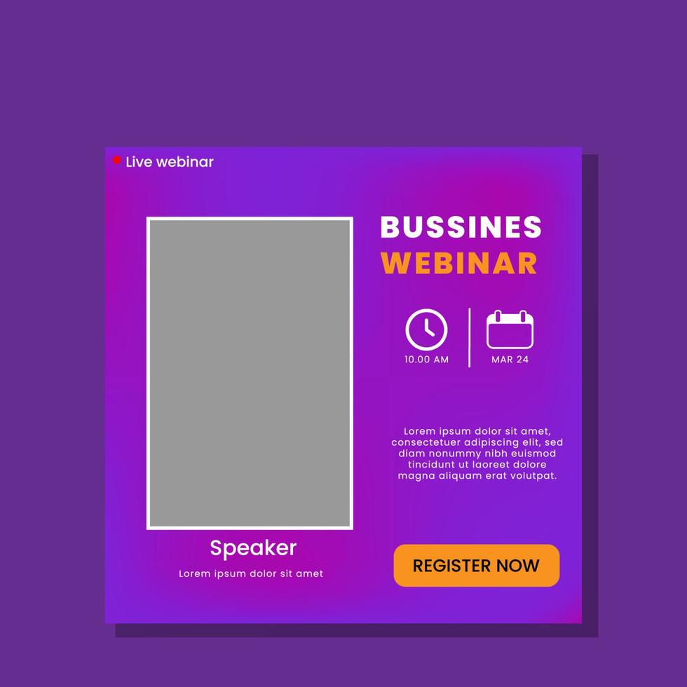 webinar social media template vector