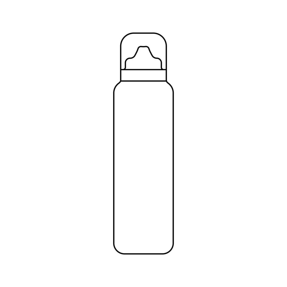 botella cosmética de contorno simple en estilo minimalista, recipiente para mousse, spray-mousse, icono de espuma para el diseño. aislado sobre fondo blanco vector