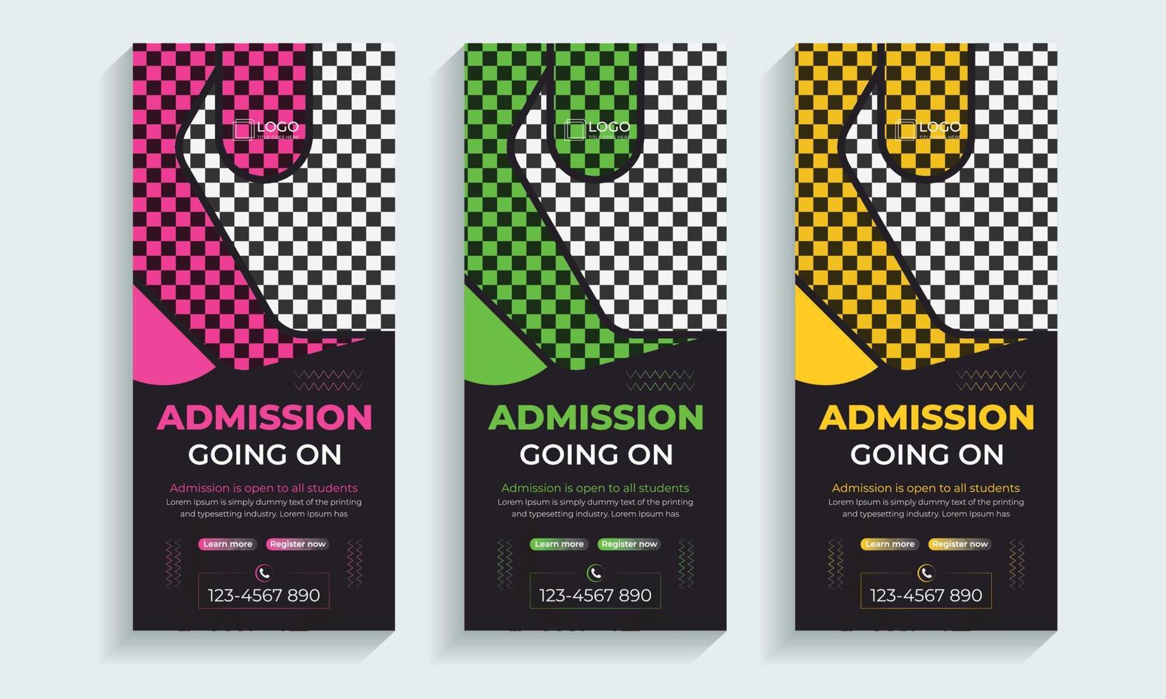 Admission open roll up banner design template, Back to school, college, and university roll up banner, Modern and premium vectors school admission.