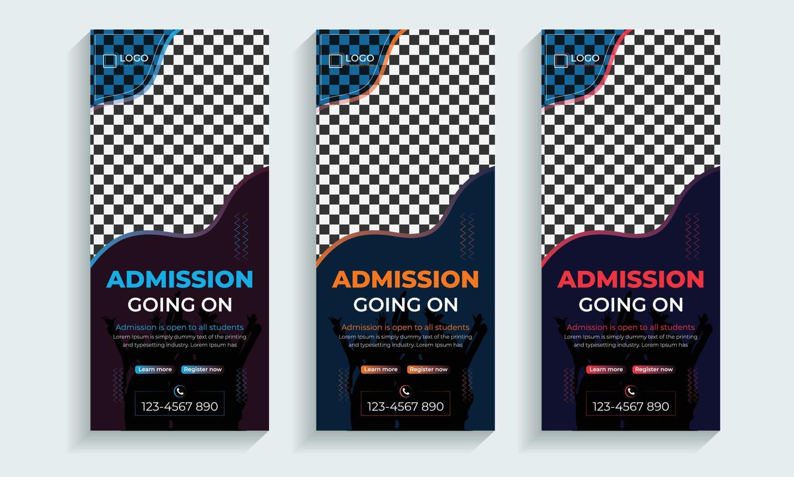 Admission open roll up banner design template, Back to school, college, and university roll up banner, Modern and premium vectors school admission.