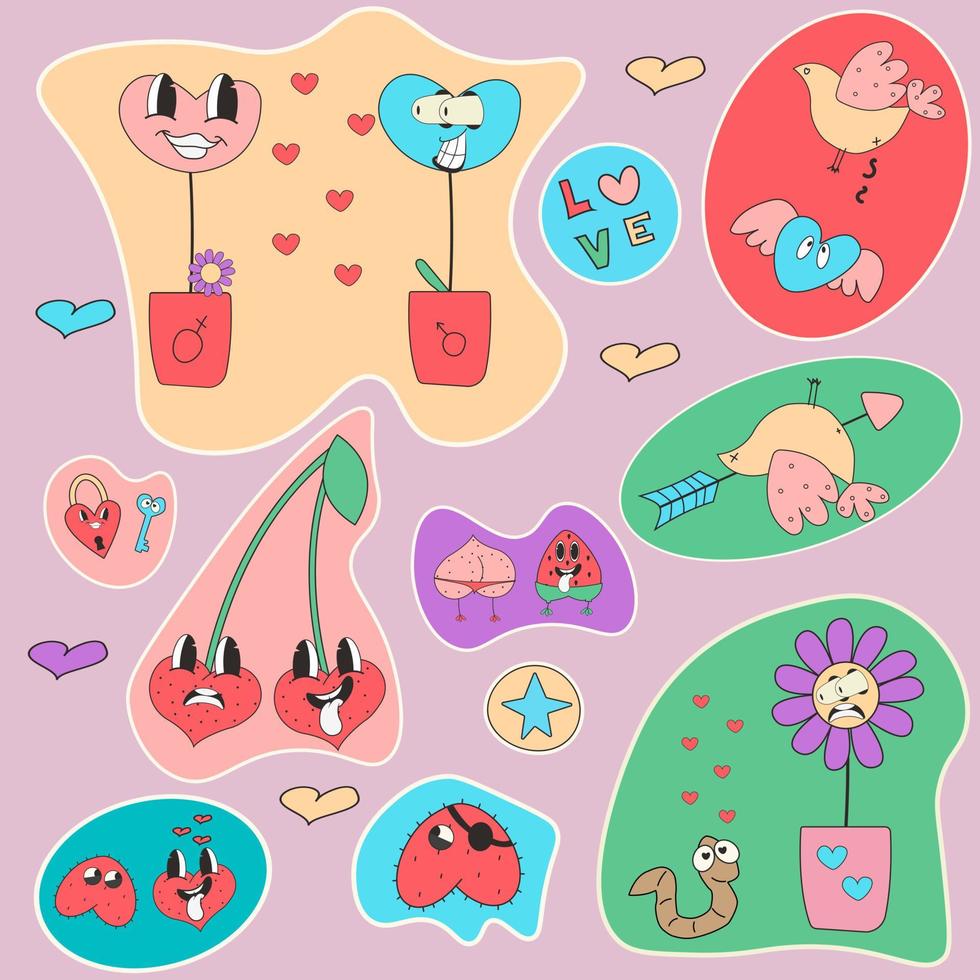 sex stickers set vector